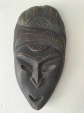 Mask African Tribal Carved Wood Sierra Leone 15 11/16in