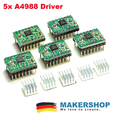 5x A4988 Stepper Motor Schrittmotor Treiber Driver 3D Drucker RepRap Ramps Po...