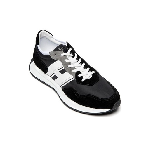 Hogan Men's H601 Sneakers in Black Tech Material & Suede Leather Size EU 43.5 - Picture 2 of 5