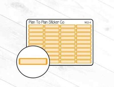 1453-4 Orange Rounded Labels Planner Stickers.