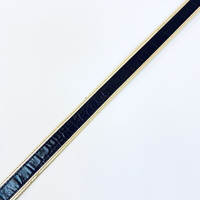 Via Spiga Gold and Brown Reptile Embossed Reversible Belt 39  display picture 1