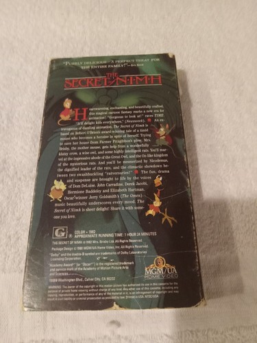 The Secret Of Nimh Vintage 1982 VHS Original Sleeve and PRINT!Also Original Tape - Picture 2 of 4