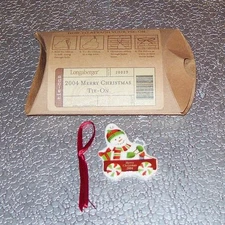 Longaberger MERRY CHRISTMAS TIE-ON Christmas Holiday 2004 ~ New Plus Ships FREE!