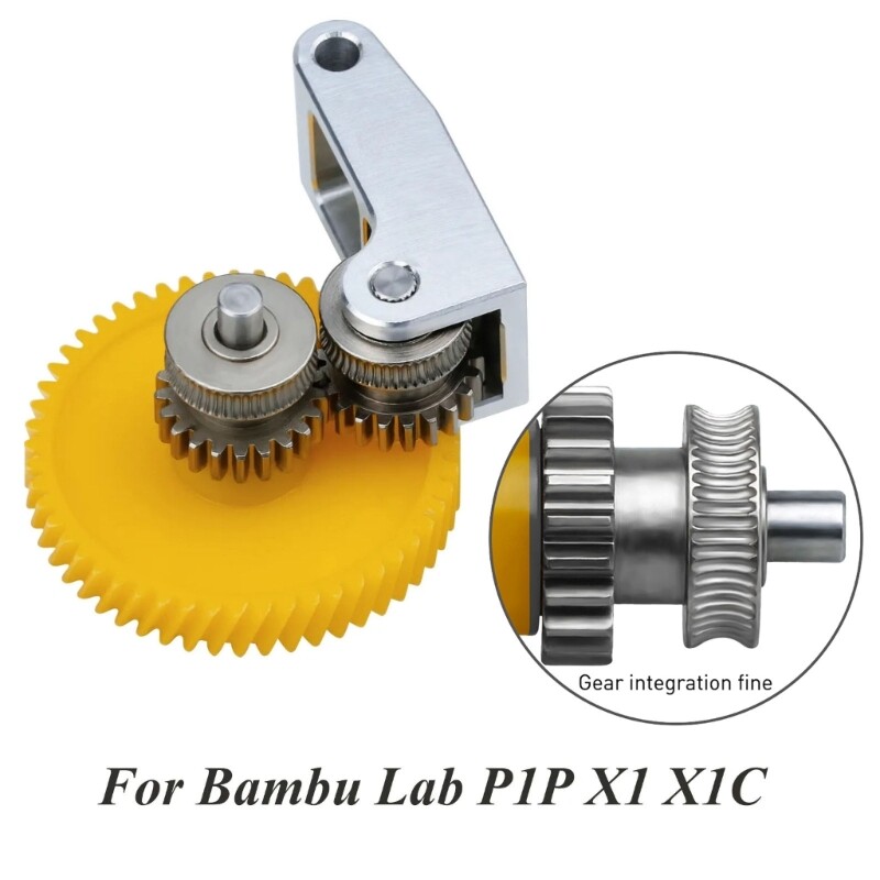 Hardened Steel Extruder Gear Assembly for P1P X1C 3D Printer 1PC Gear