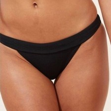 Andie Swim The Banded Cheeky Rib Bikini Bottom Stretch Black M