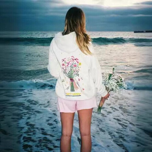 Felpa stampa pullover con cappuccio floreale casual felpa donna maglione oversize - Foto 11 di 29