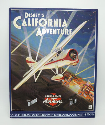 Disney's California Adventure Condor Flats Air Tours 11 x 14 Metal Sign  *Rare*