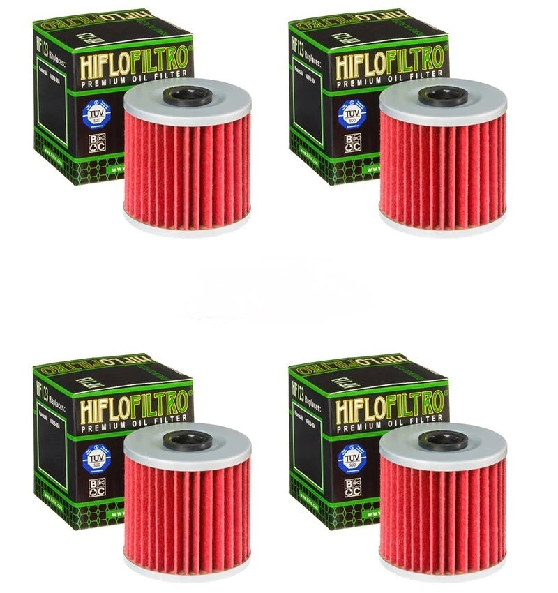 1980-1984 Kawasaki KLT200 подлинный HiFlo масляный фильтр HF123 KLT 200 - упаковка из 4 - Изображение 4 из 4