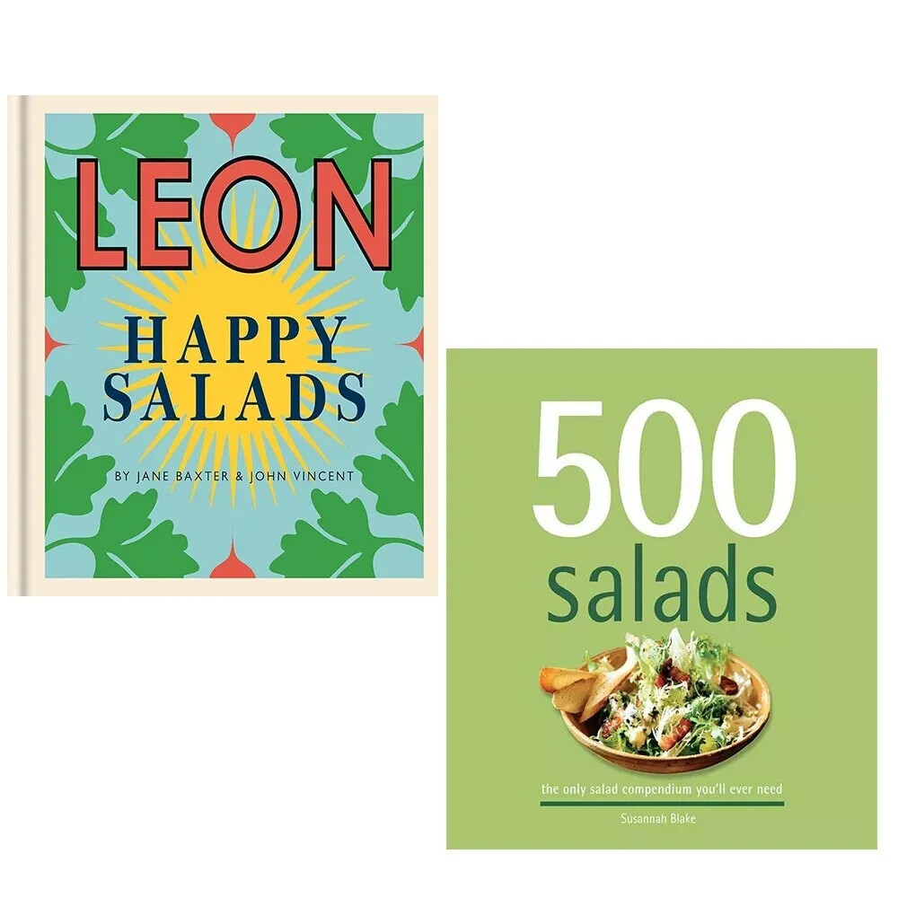 Happy Leons LEON Happy Salads Jane Baxter, 500 Salads Susannah Blake 2 Books Set
