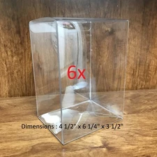 6x Heavy Duty 0.5mm Clear Regular Plastic Funko Pop 4 Inch Protector Box Case