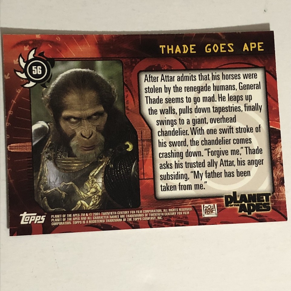 Planet Of The Apes Trading Cards Planet Of The Apes Trading Card 2001 #56 Thade Tim Roth | eBay