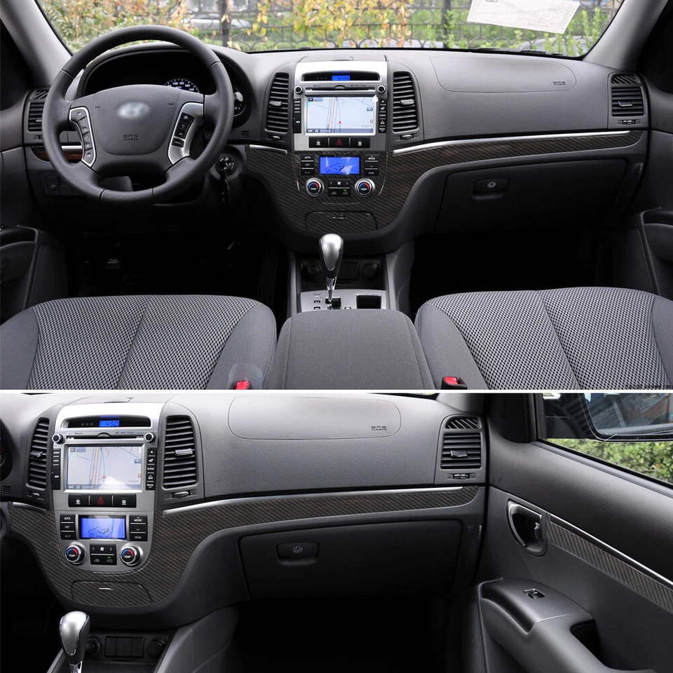 For Hyundai Santa Fe 2006-2012 5D Carbon Fiber Pattern Interior DIY Trim Decals Foto 2 de 4