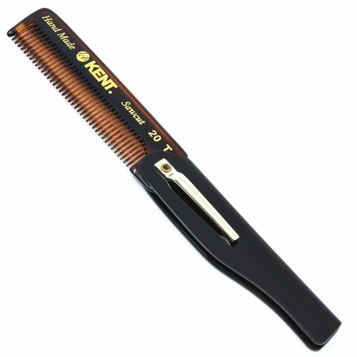 Kent 20T 3 3/4" 100mm Fine Tooth Folding Comb with Pocket Clip. Sawcut - Picture 2 of 5