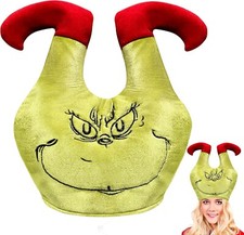 Christmas Hat for Grinch Costume Outfit Accessories Funny Party Hats Headband Ma