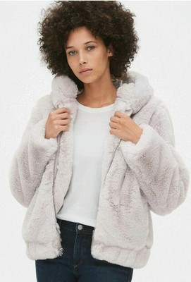 grey hooded teddy jacket