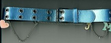 BELT Blue MUDD M J Charms  Chains 26"  smallest 1 3/8" W Shiny Size 4 S-6-23