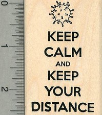 Keep Calm Rubber Stamp, Keep your Distance, Virus Series K36317 WM