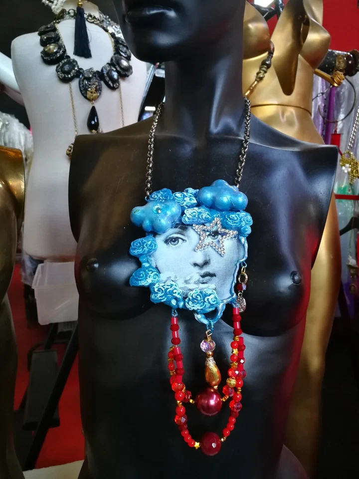 Joyería Art Deco Nouveau Liberty Collar Lujo Cristal Perlas Strass Colgante Foto 2 de 4