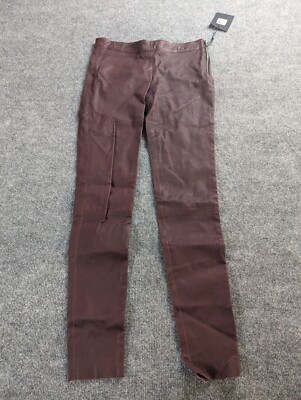 NWT Mackage Pants Womens 6 Gigi Merlot Leather Details Leggings 