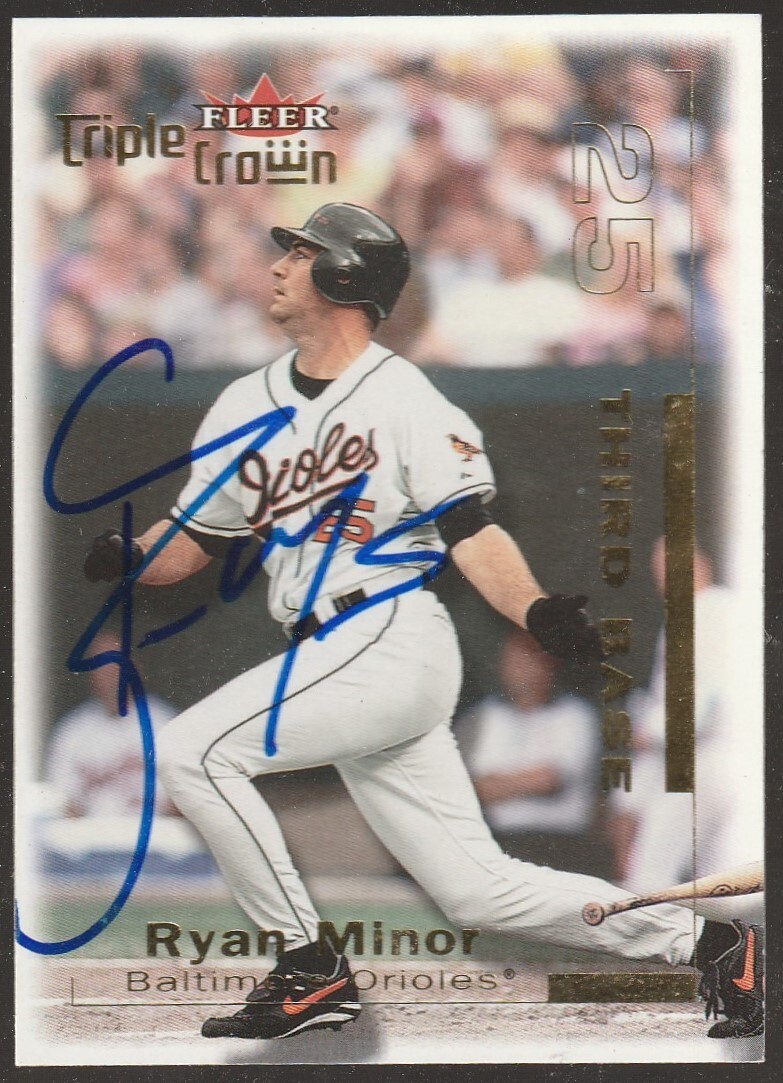 Ryan Minor 2001 Fleer Triple Crown #179 IP autograph signed card