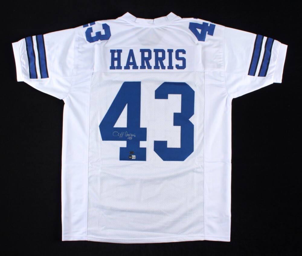 Cliff Harris Autographed Signed Dallas Cowboys Jersey (Beckett) 2Super Bowl Champ HOF 2020 