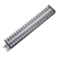 Barrier Terminal Strip Block 660V 20A Dual Rows 20P Rail Base Screw Connector