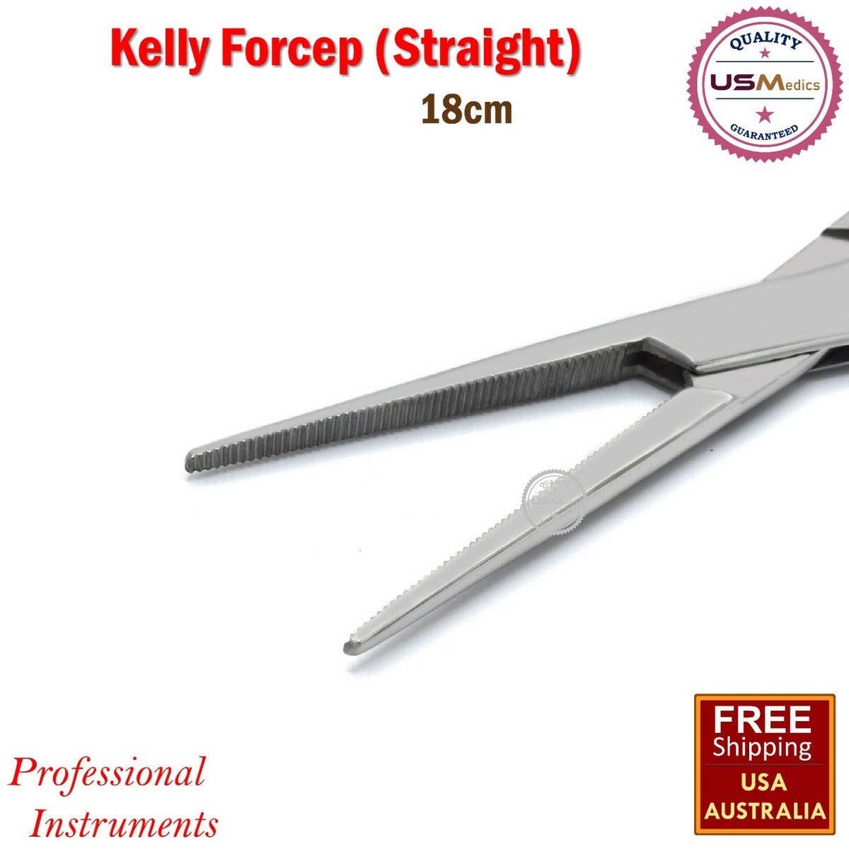 Hemostat Kelly Locking Artery Forceps Straight 18cm Surgical Veterinary Tools - Foto 12