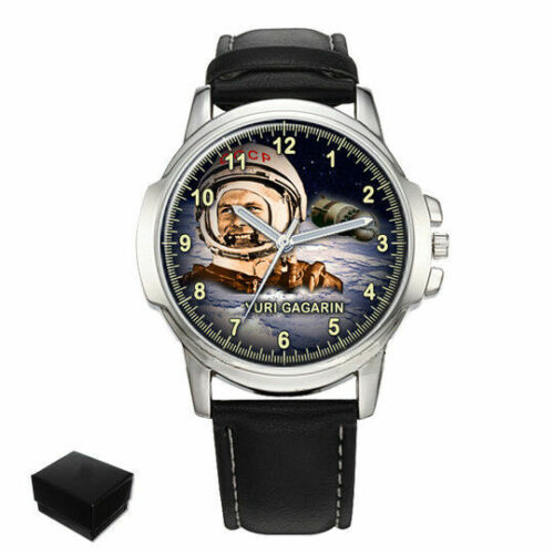 YURI GAGARIN 1st MAN IN SPACE MENS WRIST WATCH BIRTHDAY BEST GIFT ENGRAVED - Picture 1 of 10