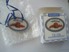 Longaberger Welcome Tie On W/ Box GUC
