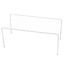 YBM Home White Wire Cabinet Shelf Organizer and Storage Rack Helper for Kitchen