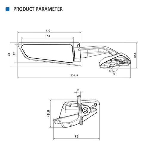Espejo giratorio alerón moto YAMAHA YZFR1 YZF R1 2020-2022 - Imagen 5 de 6
