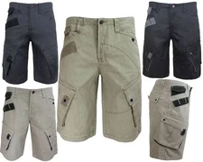 NEW MENS CARGO COMBAT SHORTS KNEE LENGTH GENTS ZIP UP SUMMER HALF PANTS 30-38