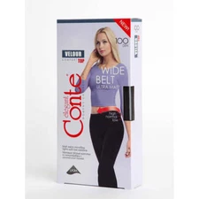 Tights Conte Velour Top 100 Den Warm Matte Adjustable Waistline Women Pantyhose