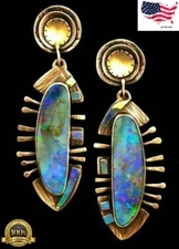 Opal Earrings Ear Stud Dangle Drop 925 Silver Fire Jewelry Wedding Brida Earring