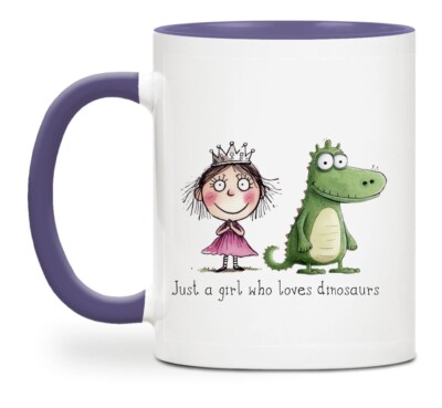 Skurrile Just A Girl Who Loves Dinosaurs Keramiktasse Geschenk Spaß Liebe