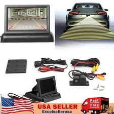 Parking Sensor Radar with Beeper Car Backup Camera  4.3" LCD Mirror Kit UE
