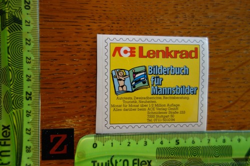 Alter Aufkleber Verkehr Automobilclub Spruch Verlag Stuttgart ACE Lenkrad (E)