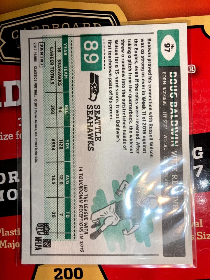 2017 Panini Classics  #97 Doug Baldwin - Seattle Seahawks V533 BUY 1 GET 1 FREE - Image 3 of 4