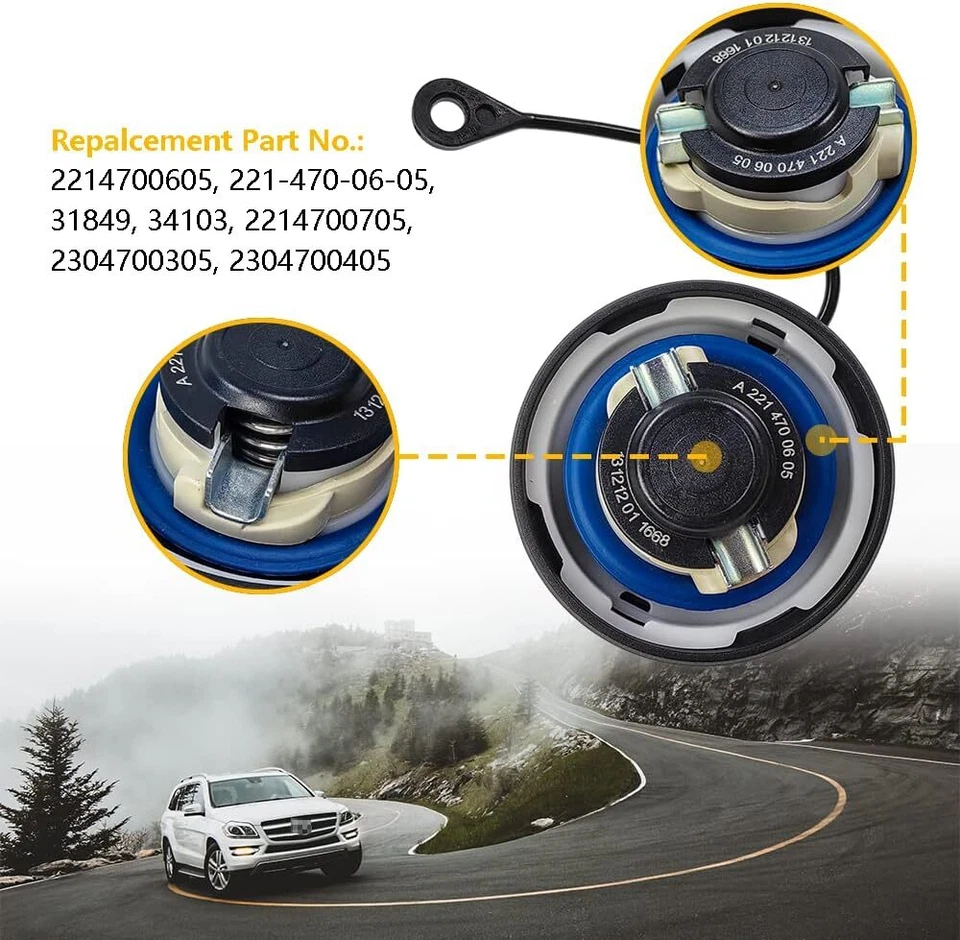 Tapa de tanque de combustible OEM para Mercedes Benz C250 C300 C350 CL550 CL600 CLK350 Foto 2 de 4