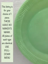 UNMARKED - NO MAKER'S MARK - Ribbed Jane Ray Jade-Ite Jadeite YOU CHOOSE 1 PIECE