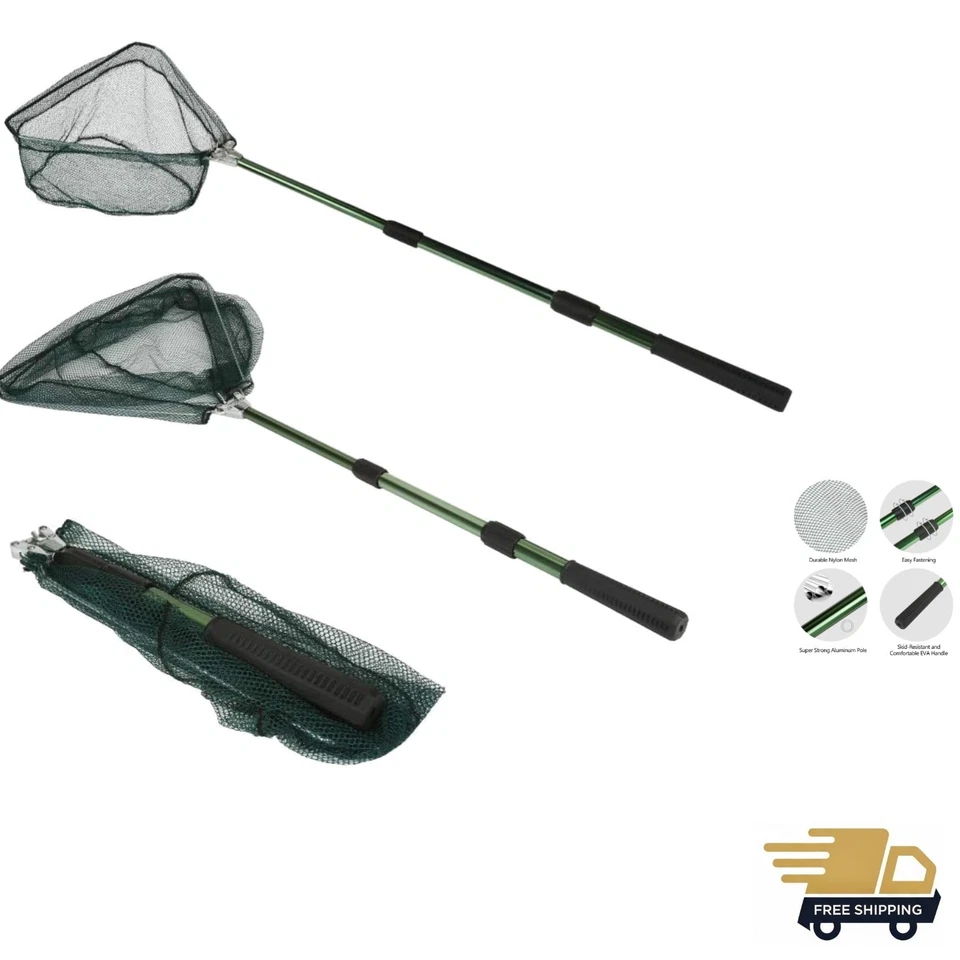 Angelkescher mit Teleskopstangengriff, Fischernetz Süßwasser für ...