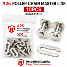 #25 Master Link Nickel Plated Roller Chain Connecting Link (10pcs)