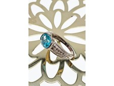 Vintage 925 Sterling Silver Topaz Ring Size 7