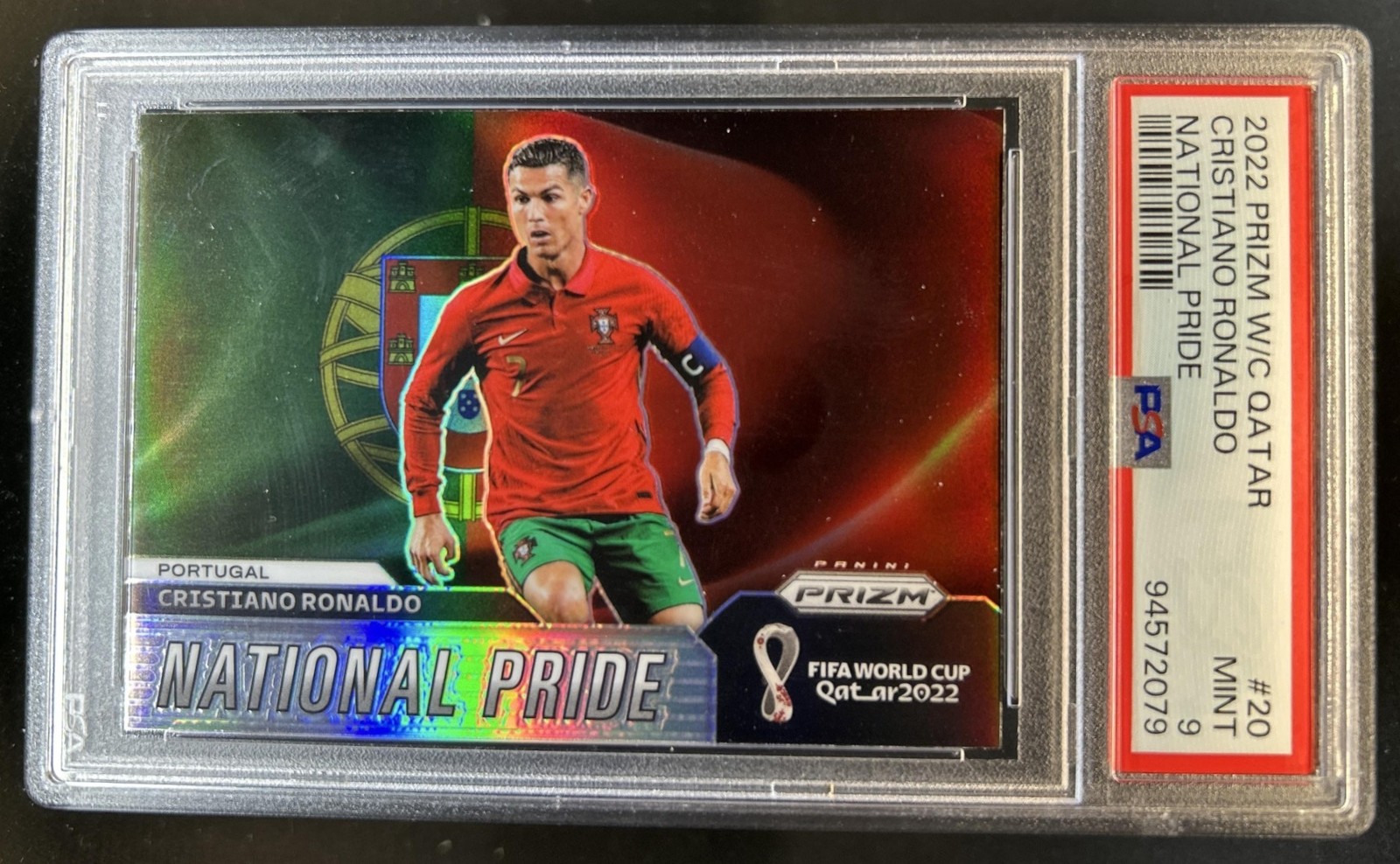2022-23 Panini Prizm World Cup Cristiano Ronaldo National Pride #20 PSA 9
