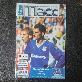 Programme Macclesfield Town v Stoke City 1998 / 1999 League Division Two