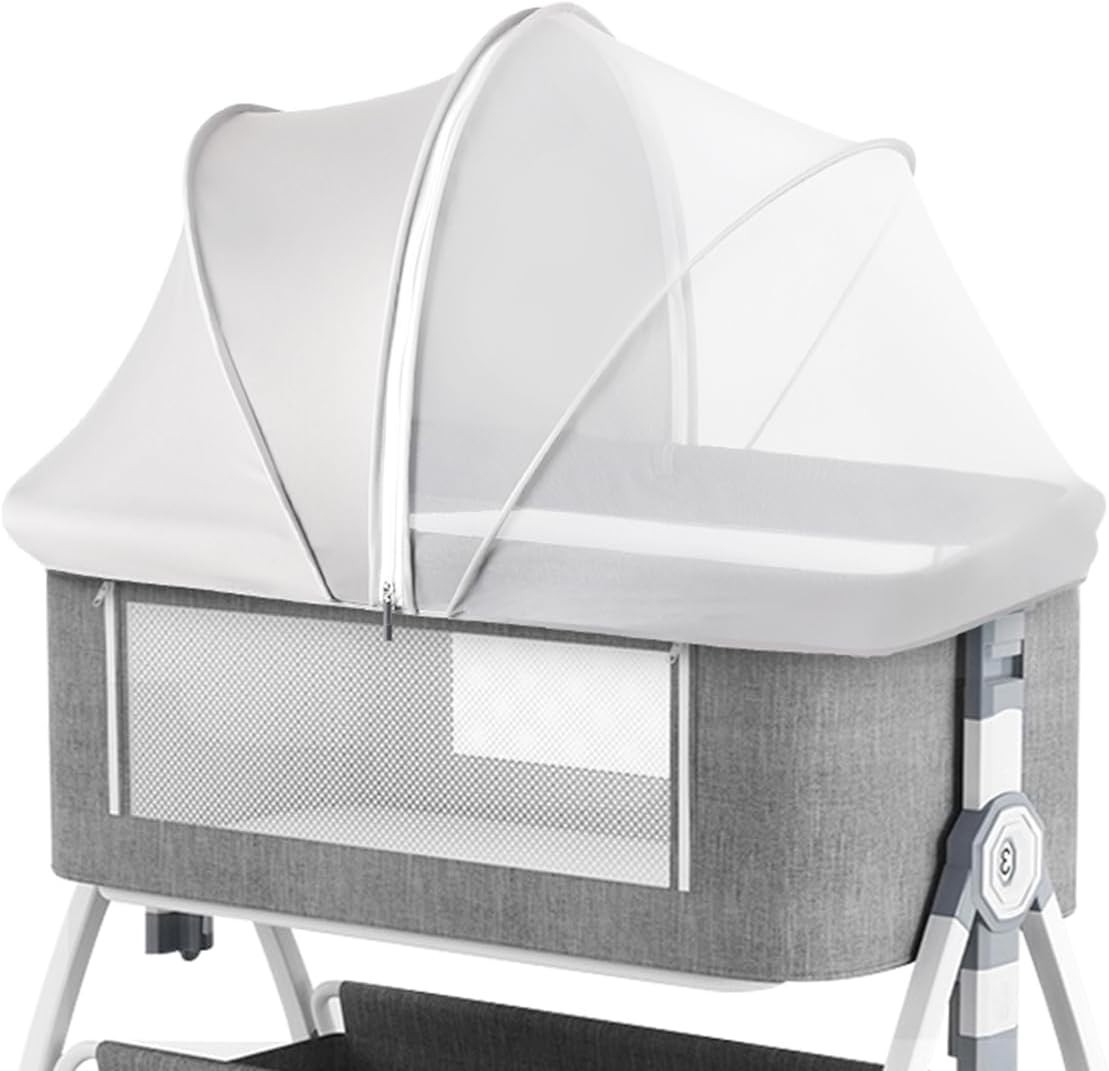 Portable Bassinet Bedside Sleeper Cover Semi-Sunshade Bassinet Cover Grayshade