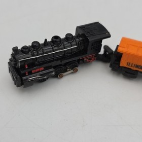 Open 1989 Galoob Micro Machines Trains Illinois Central Freight Lot Of 5