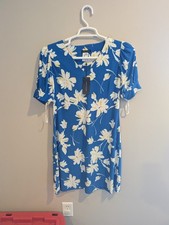 NWT Tommy Hilfiger Size 12 Women’s Blue White Floral Dress Spring Fit And Flare