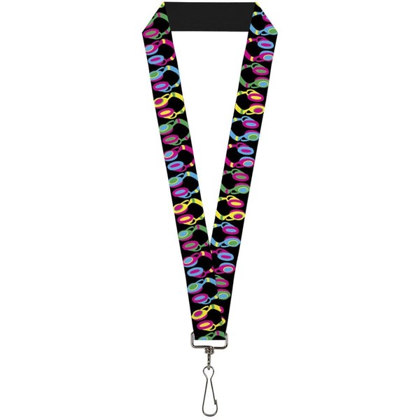 "Buckle-Down Lanyard-1.0\"-Headphones Black/Neon 22\" X 1\" Multicolor (Us Import)"-image