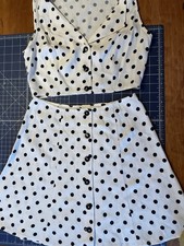 Reformation Ember 2 piece Polka Dot Sleeveless Top And Skirt Set Size 0